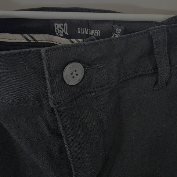 RSQ Jeans Mens Slim Taper Pants 29X30 Black - Picture 14 of 16